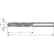 Twist drill bit HSS 5xD DIN338N 118° 3.3mm TiN head coating